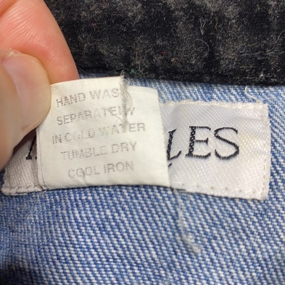 Vintage Tangibles Denim Button Front Velvet Collar Vest Size Small - Picture 4 of 5